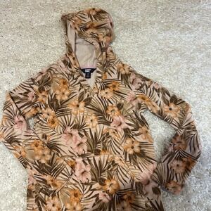 Lands' End Girls Large 10/12 Long Sleeve Terry Cloth Swimsuit Cover-up Hooded